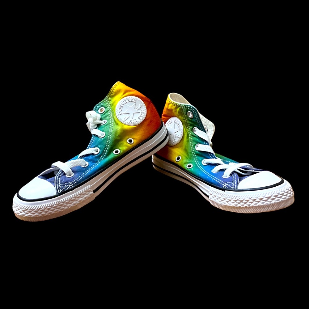 Converse Rainbow Pride High Top Sneakers Youth size 13